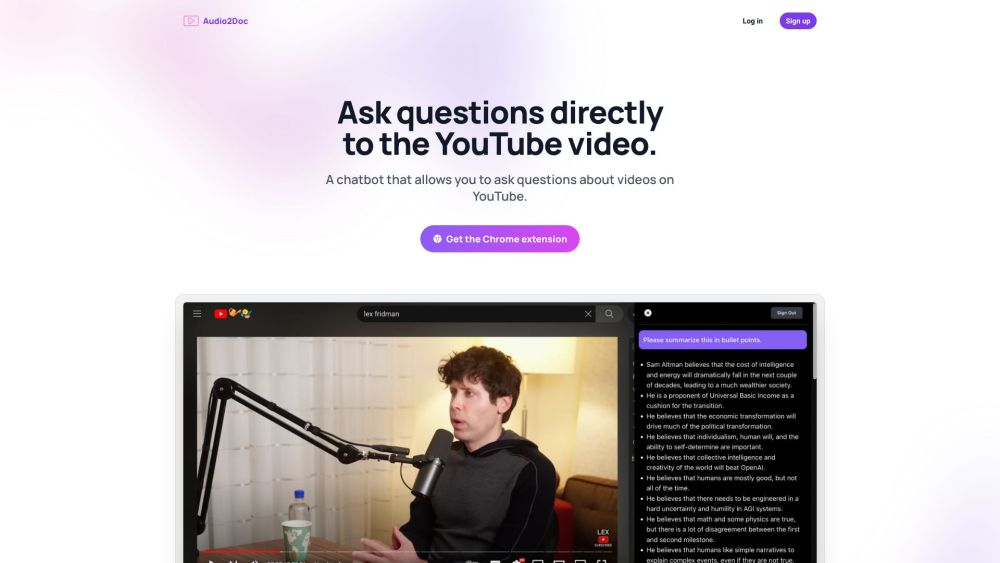 Audio2Doc – A chatbot on YouTube