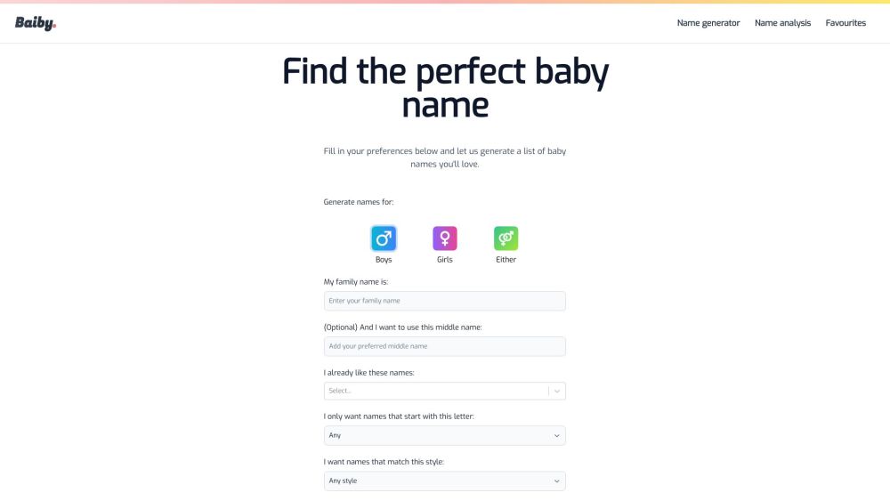 Baiby – Baby Name Generator