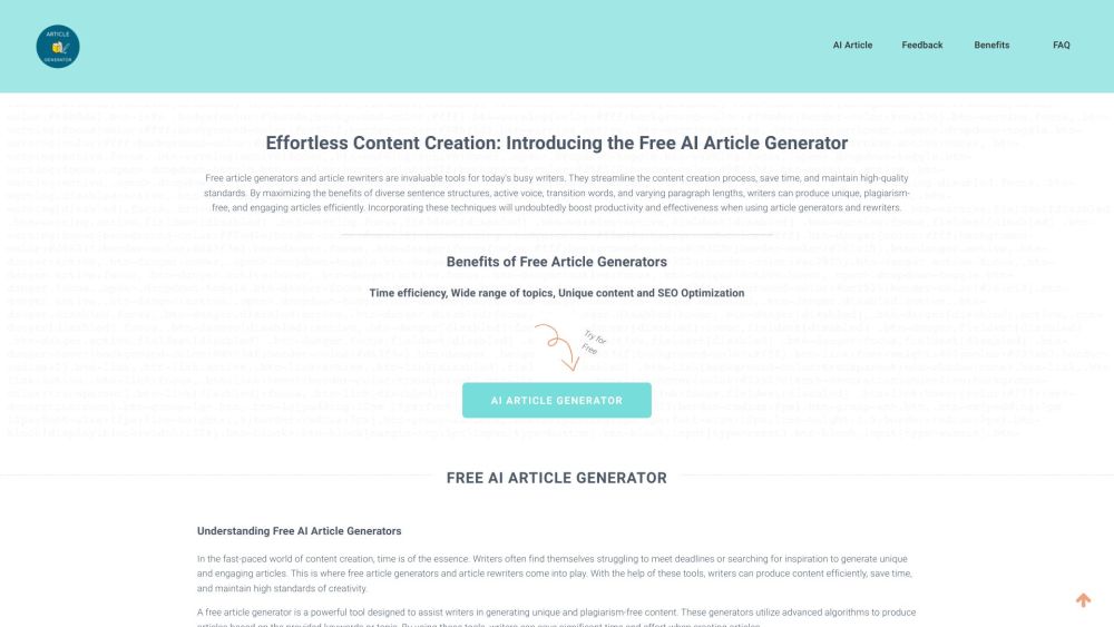 Free AI Article Generator With Tones