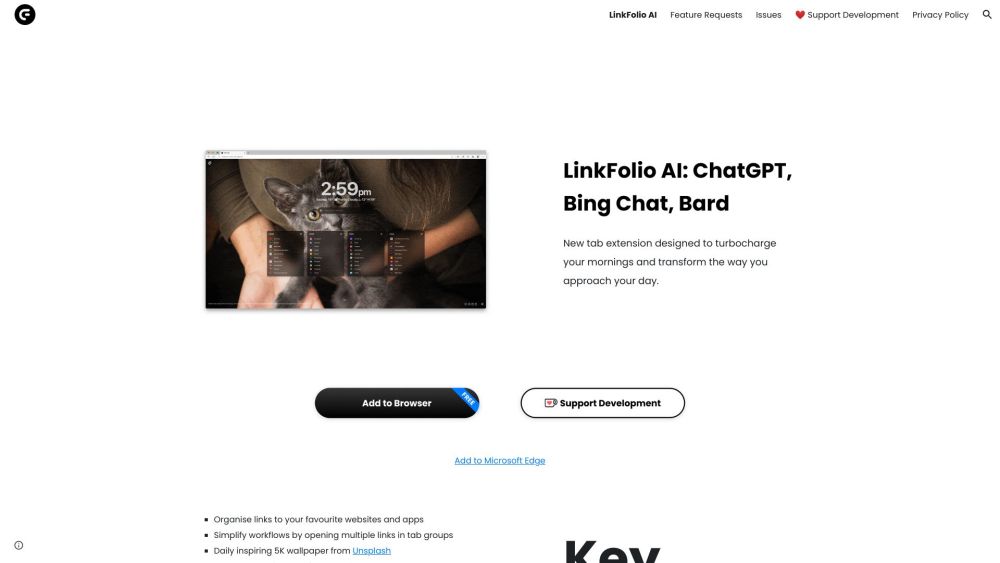 LinkFolio AI – Personalised New Tab