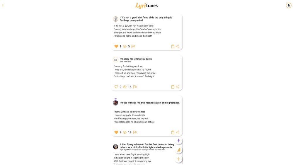 LyriTunes – AI Generated Lyrics