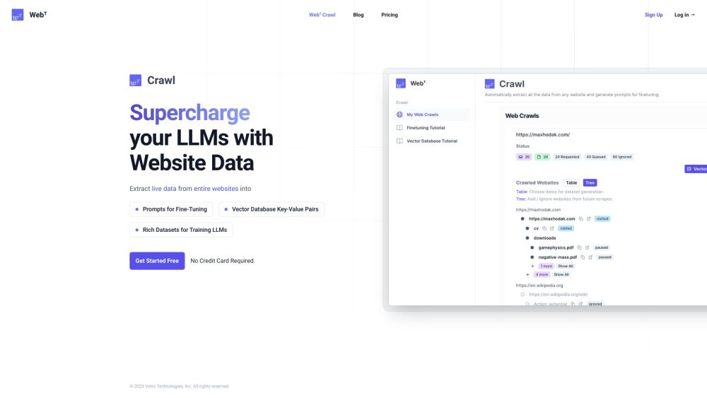 Webᵀ Crawl by Web Transpose